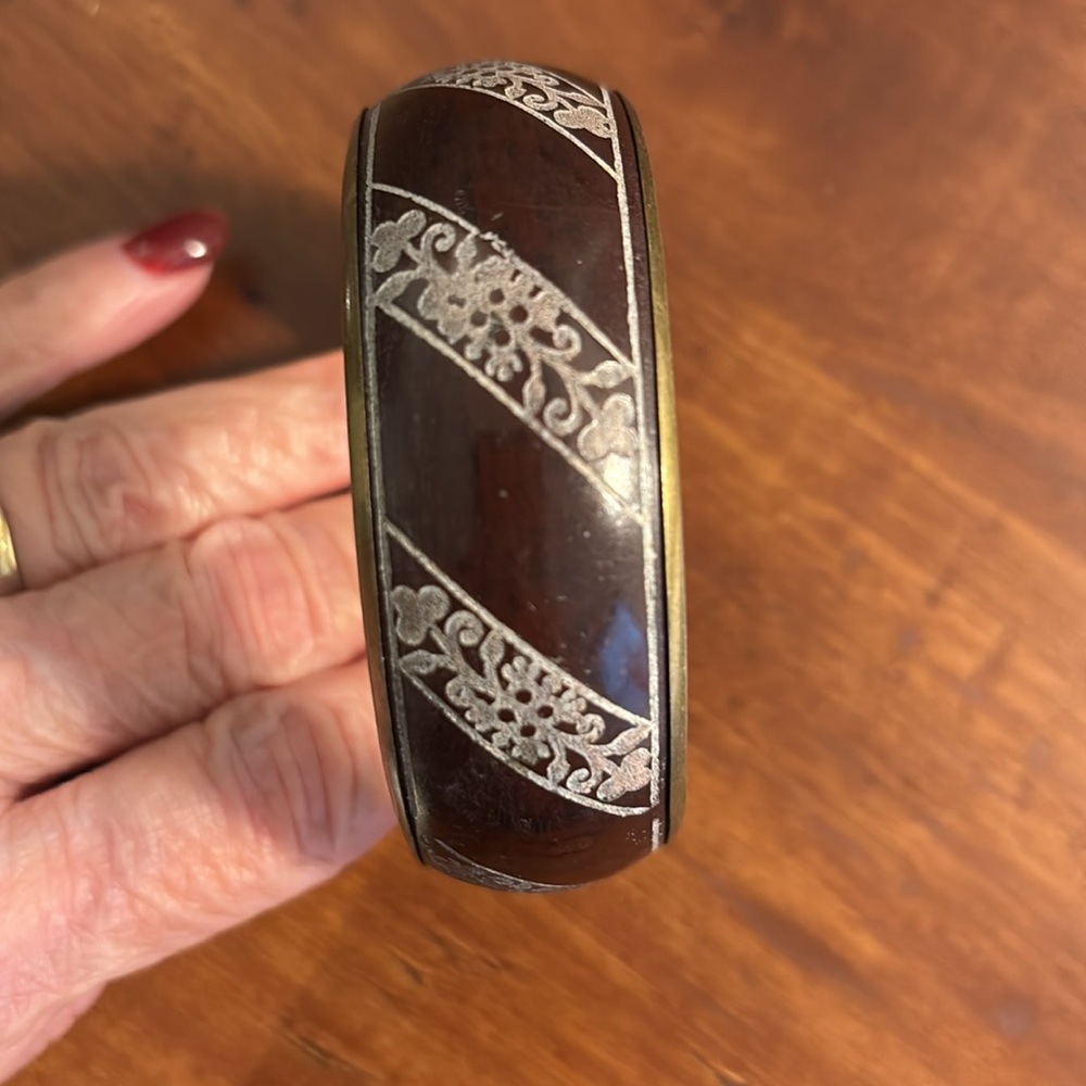 Brown and Gold Bangle Bracelet